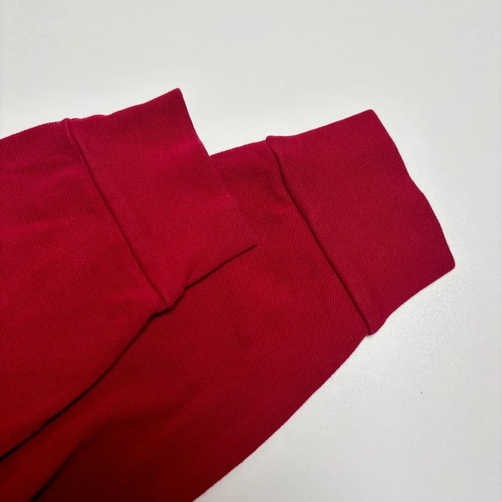 Polo Ralph Lauren Triple Pony Polo Shirt Red Mens M Classic Fit Long‎ Sleeve